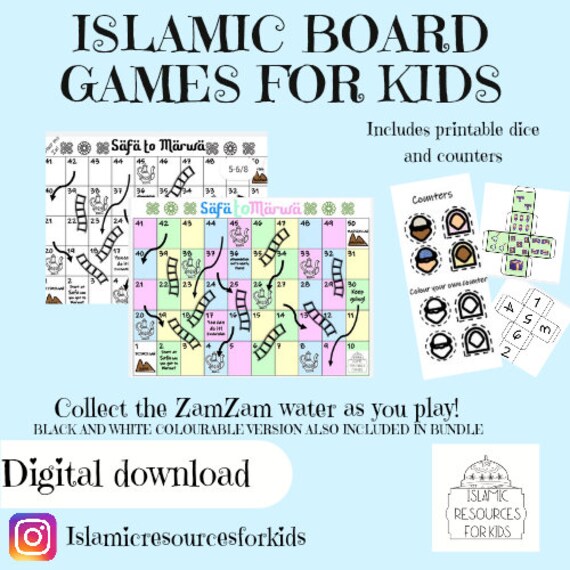 islamic board game for kids islamic printable islam for etsy