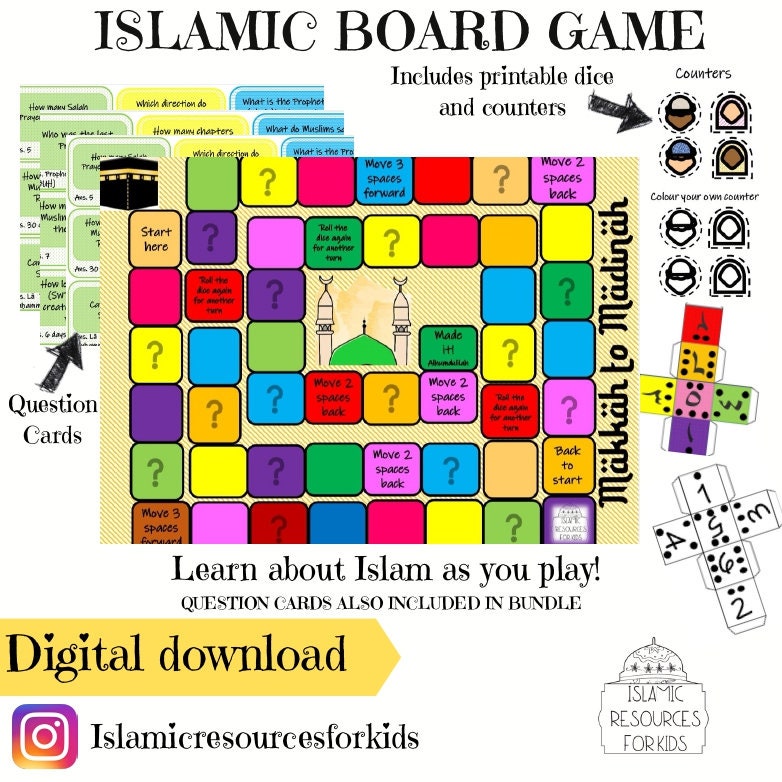 Islamic Board game for Kids Makkah to Madinah - Etsy España