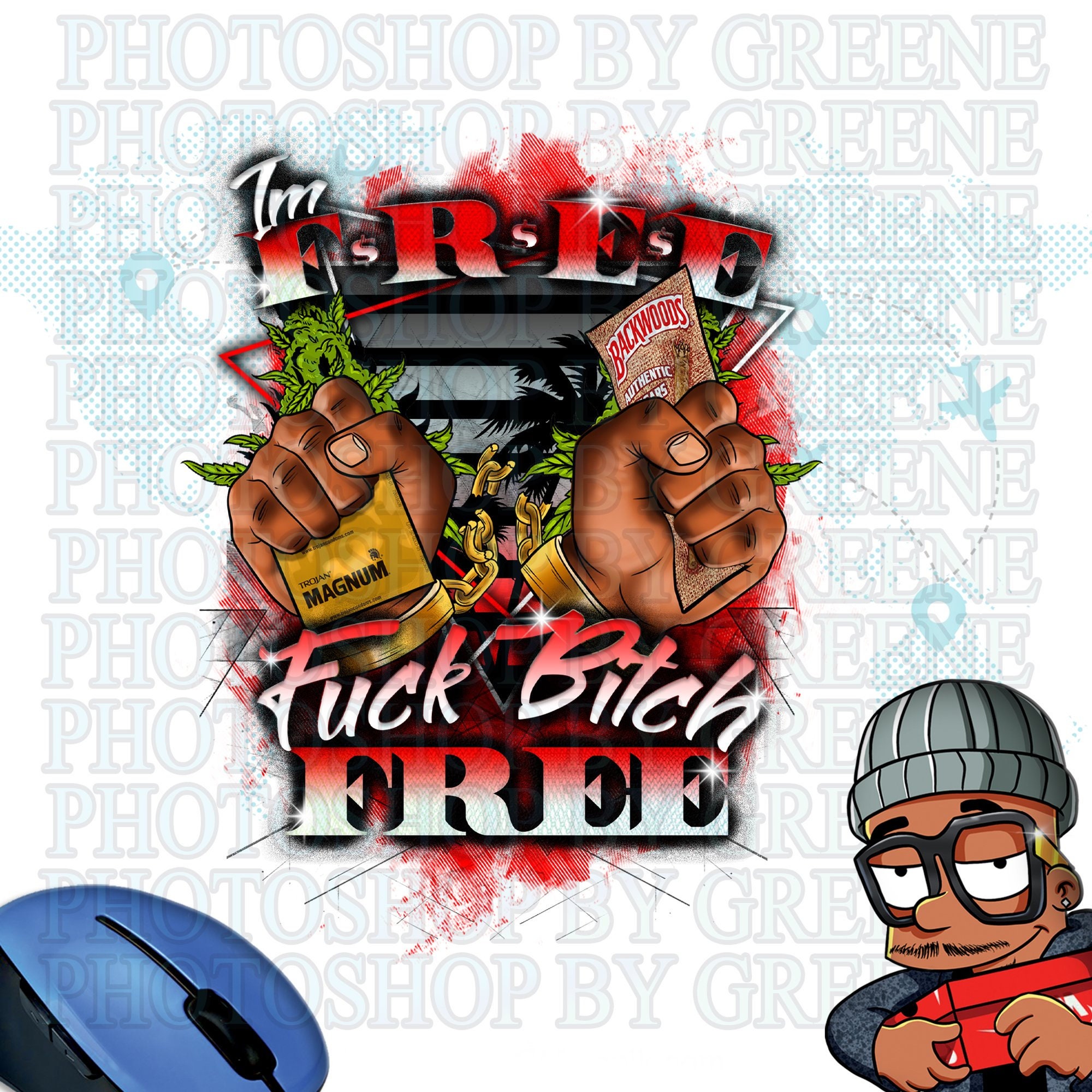 FbF Center print red