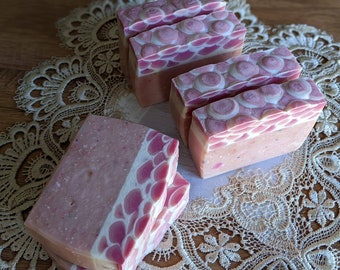 Tutti Frutti Luxury Artisan Soap / Handcrafted Natural Soap / Handmade Soap / Cold Process Soap / Raspberry, Blueberry, Peach Soap