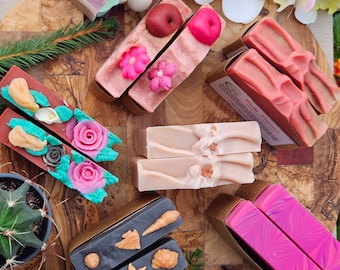 Luxury Handcrafted Cold Process Soap Bars / Artisan Soap / Handmade Soap / Natural Soap / Baby Powder, Rose, Mint and Sage, Bombshell