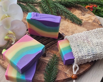 Rainbow Artisan Soap / Handcrafted Natural Soap / Handmade Soap / Cold Process Soap / Vegan Soap