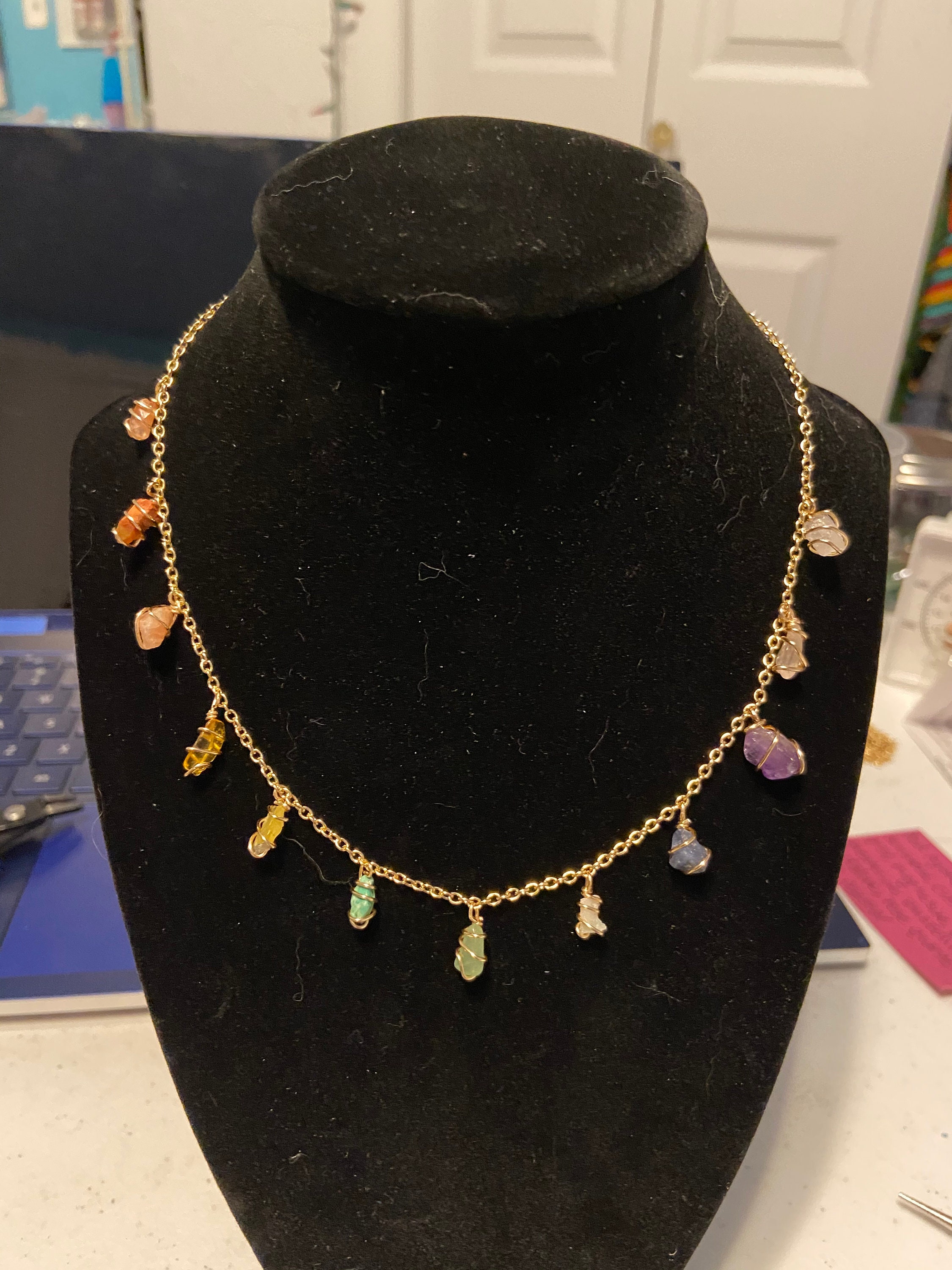 Crystal charm necklace