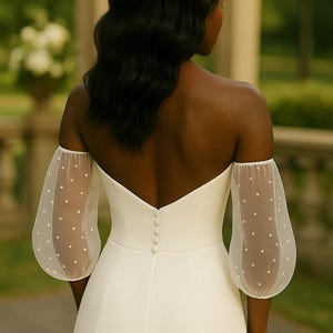Puff / Bishop Detachable Tulle Sleeves  - Custom color main image 1