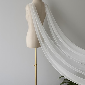 Ivory Tulle Bridal Scarf: Minimalist Wedding Neck Tie