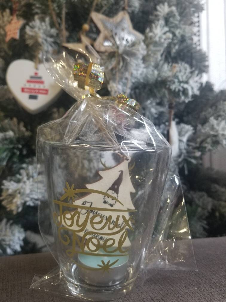 Cadeaux de Noel Nounou , Maîtresse, Tasse +Bougie +Suspension Fait Main Verre et Bois Livraison Grat