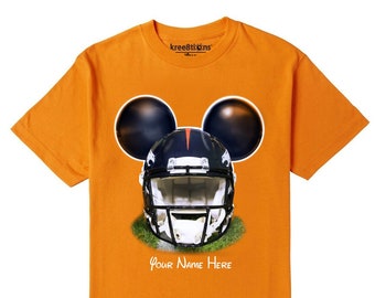 K8 Unisex T-Shirt "Denver Mouse Ears Helmet" Football, Disney Vacation, Disneyland, Disney World, Sports Souvenir, Hoodie, Sweater,
