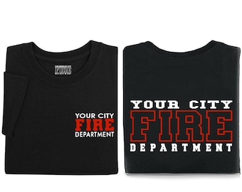Personalized Fire Department Hoodie Hooded Sweatshirt - Personalized with your Department City - Custom Fire Department