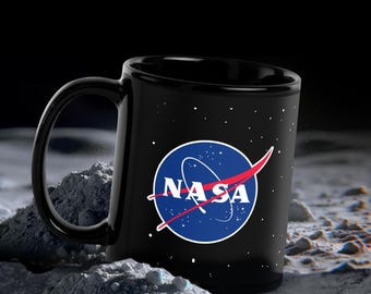 Black Nasa Mug, NASA Mug, NASA, Space Gift, Space Mug, Gift For Him, Gift For Her, Galaxy Mug, Friend Gift, Coffee Mug, Mom Mug, Dad Mug