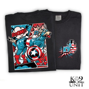 Police dog Canine Unit - K8 &quot;Captain K9&quot; Police Comfort Colors Shirt, K9 Christmas Gift, German Shepherd, USA K9 Shirt, Thin Blue Line Shirt