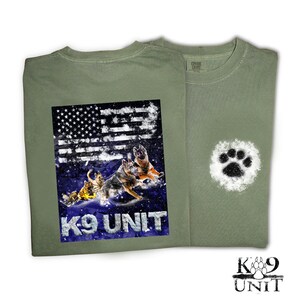 Police dog Canine Unit - USA Santa Claus Sled K9 Unit&quot; Police K9, K9 Trainer, K9 Comfort Colors Shirt, K9 Christmas Gift, German Shepherd
