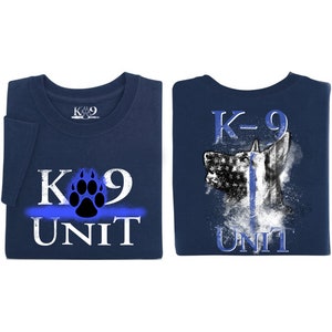 K9 Unit &quot;Belgian Malinois&quot; Police K9, K9 Trainer, K9 Unit Shirt, K9 Christmas Gift, Canine Unit, USA K9 Shirt, Thin Blue Line Flag Shirt