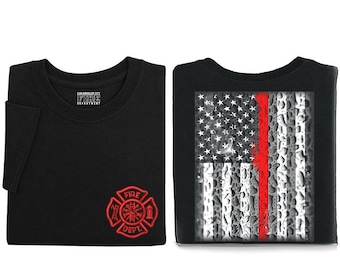 USA Fire Hose Hoodie 911 USA Flag Fire Department Gift Thin Red Line Hoodie American Flag, USA Firefighter Hoodie Sweatshirt,