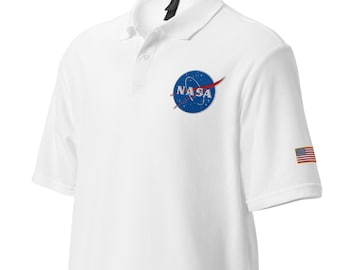 Poloshirt met geborduurd NASA-logo, piquékatoen Gildan-uniform