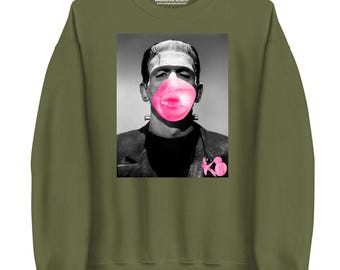 Halloween Vintage Frankenstein Bubble Gum Horror Shirt, Sweater or Hoodie, Rockabilly, Retro, Monster Movie Shirt, Spooky Shirt