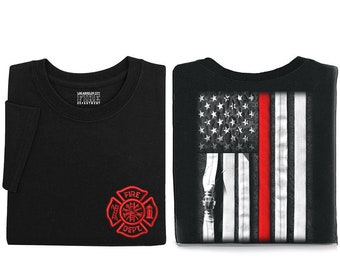 USA Fire Hose Hoodie 911 USA Flag Fire Department Gift Thin Red Line Hoodie American Flag, USA Firefighter Hoodie Sweatshirt,