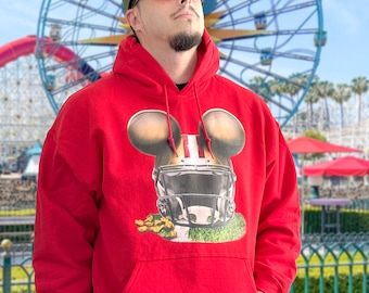 Sudadera con capucha y orejas de ratón personalizadas del casco del equipo de fútbol americano de San Francisco, ropa para aficionados al deporte.