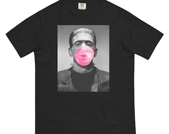 Frankenstein-Kaugummi-Horror-T-Shirt, Retro-Monsterfilm-T-Shirt, gruseliges Comfort Colors-Shirt