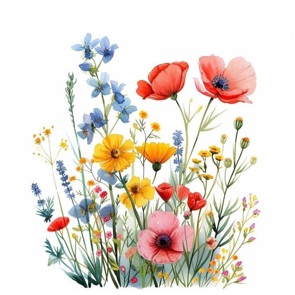 Wildflowers Counted Cross Stitch Pattern (PDF Download)
