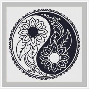 Mandala-kruissteekpatroon pdf, grafiek directe download Mandala-mantra