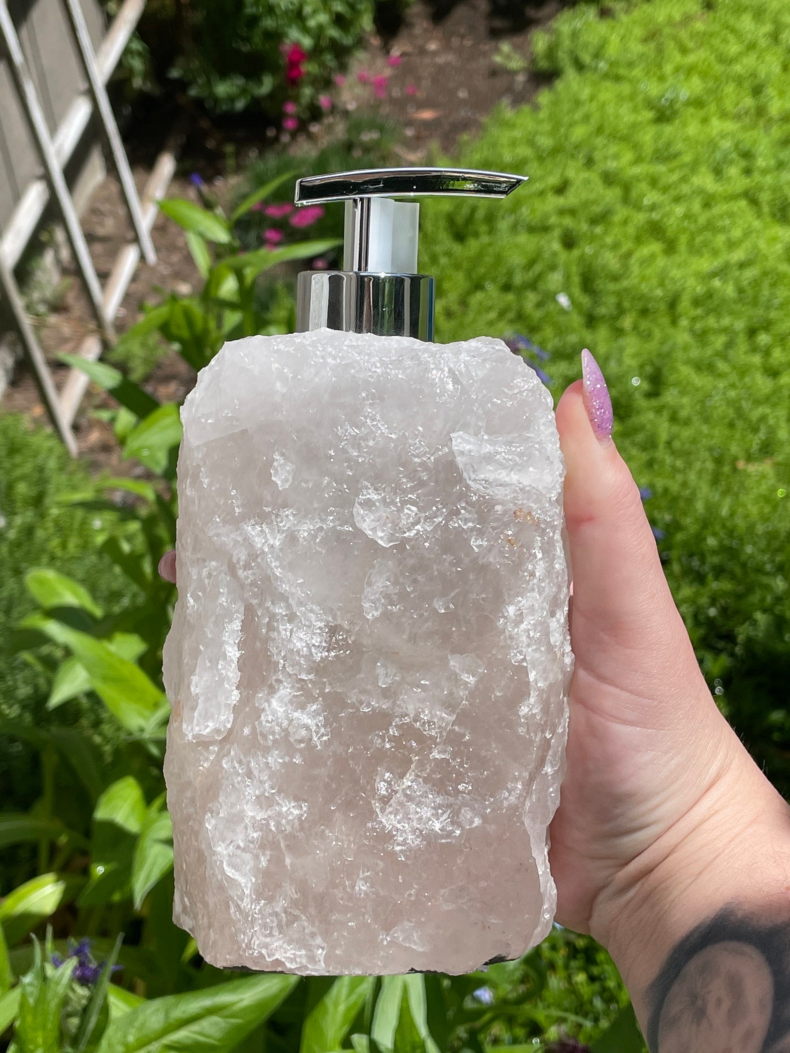 Crystal Soap/Lotion Dispenser Rose Quartz Clear Quartz Etsy