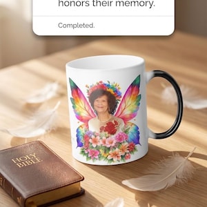 Personalized Memorial Magic Mug, Custom Name & Date Legacy Remembrance Mug Bereavement Gift, Color Changing Loving Memory Giftful Cup