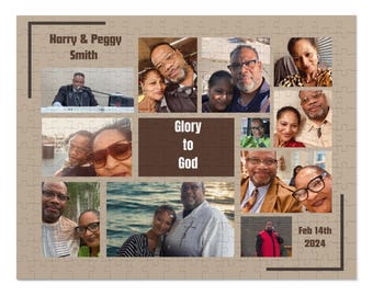 Personalized Photo Puzzle in Tin, Custom Couples Puzzle, Anniversary Wedding Giftful Photo Puzzle, Custom Family Names Date Gift for Him Her