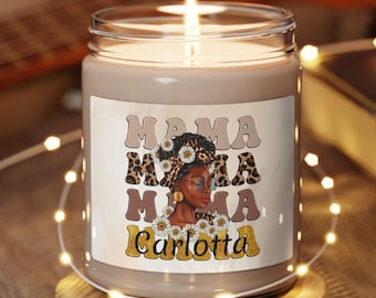 Custom African American Woman Soy Candle: Birthday, Mother's Day Gift