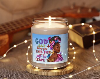 Christian Soy Candle Gift for Her - African American Woman Art