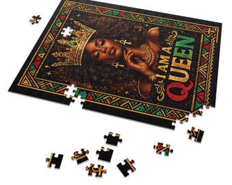 Black Queen Puzzle, African American Woman Gift, Black Girl Magic, Cultural Empowerment Puzzle, Educational Family Gift, Daughter Giftful
