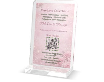 Enseigne de code QR personnalisée pour voyageur voyageant en acrylique avec photo, présentoir de table, cadeau de mariage, cadeau commémoratif, logo d'entreprise, décoration intérieure