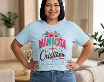 Camiseta Bendecida Cristiana Mamacita, Regalo Para Mamá, Camisa Cristiana Mujer De Fe, chemise de maman chrétienne cadeau, t-shirt de maman, cadeau de la foi