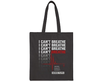 Sac fourre-tout tendance I Can't Breathe | Cabas en toile de coton George Floyd Justice Protest Design, Regalo bolsa para un activista