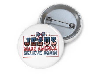 Pin's chrétien patriotique | Jésus fait croire à l'Amérique | Insigne cadeau Americana Regalo Coquette