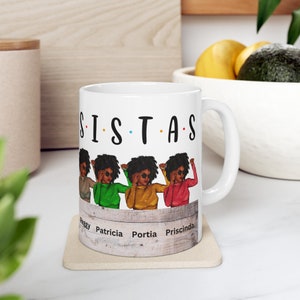 Mok giftful zus zus Afro-Amerikaanse vrouwen inspirerend persoonlijk cadeau 11oz, keramische koffiemok 15oz, cadeau voor dag van broer of zus