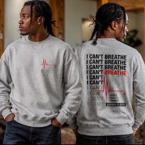 Sudadera "No puedo respirar George Floyd", sudadera de cuello redondo de protesta por la justicia social, ropa urbana con declaración de igualdad, camiseta de regalo para activistas