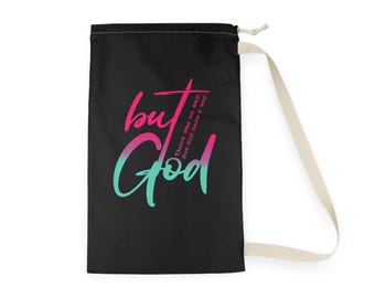 But God Phrase Laundry Bag | Christian Scripture Tote, Church Retreat
