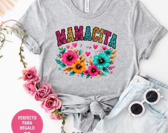 Camiseta Mamacita, t-shirt à fleurs, t-shirt maman espagnol tendance, cadeau camisa Cinco de Mayo, t-shirt latina pour maman, regalo para mamá mexicain, cadeau