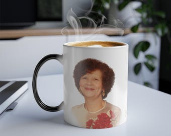 Taza mágica conmemorativa personalizada con foto personalizada que cambia de color, regalo de recuerdo de duelo, regalo de condolencias en memoria amorosa.