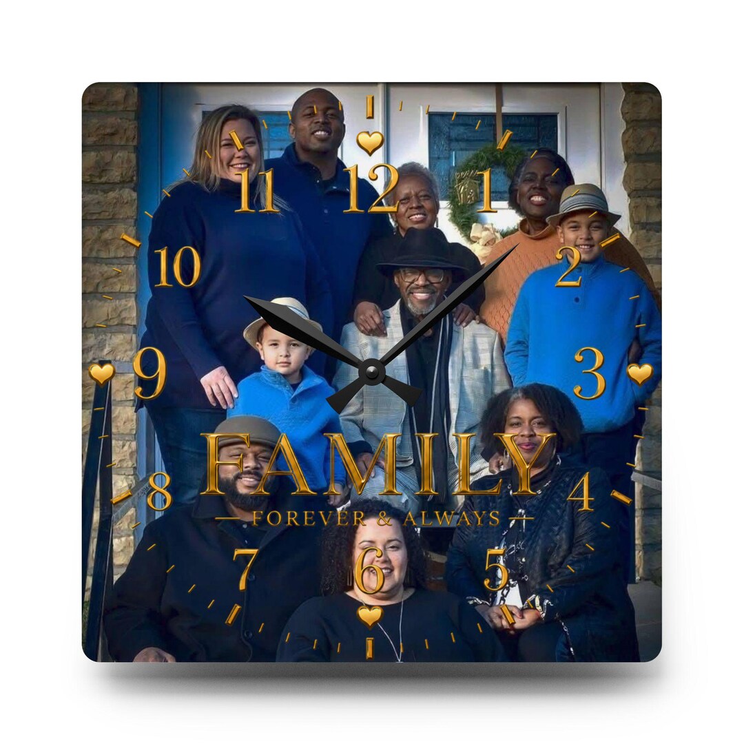 Personalized Family Photo Clock, Custom Mom Gift, Sisters Wall Clock ...