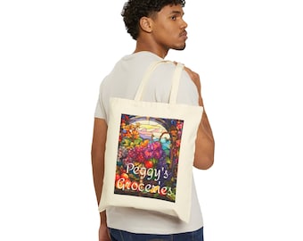 Borsa per la spesa personalizzata, borsa tote in tela di cotone, regalo per lei, borsa riutilizzabile per il mercato degli agricoltori, borsa personale per il weekend, borsa da viaggio.
