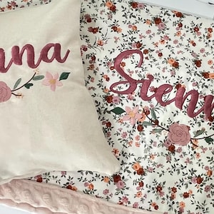 Baby Blanket and Pillow Set Personalized Made to Order