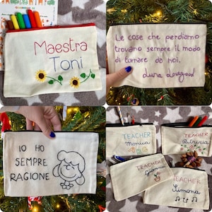 Personalized pencil case / hand embroidered pencil case / personalized gift