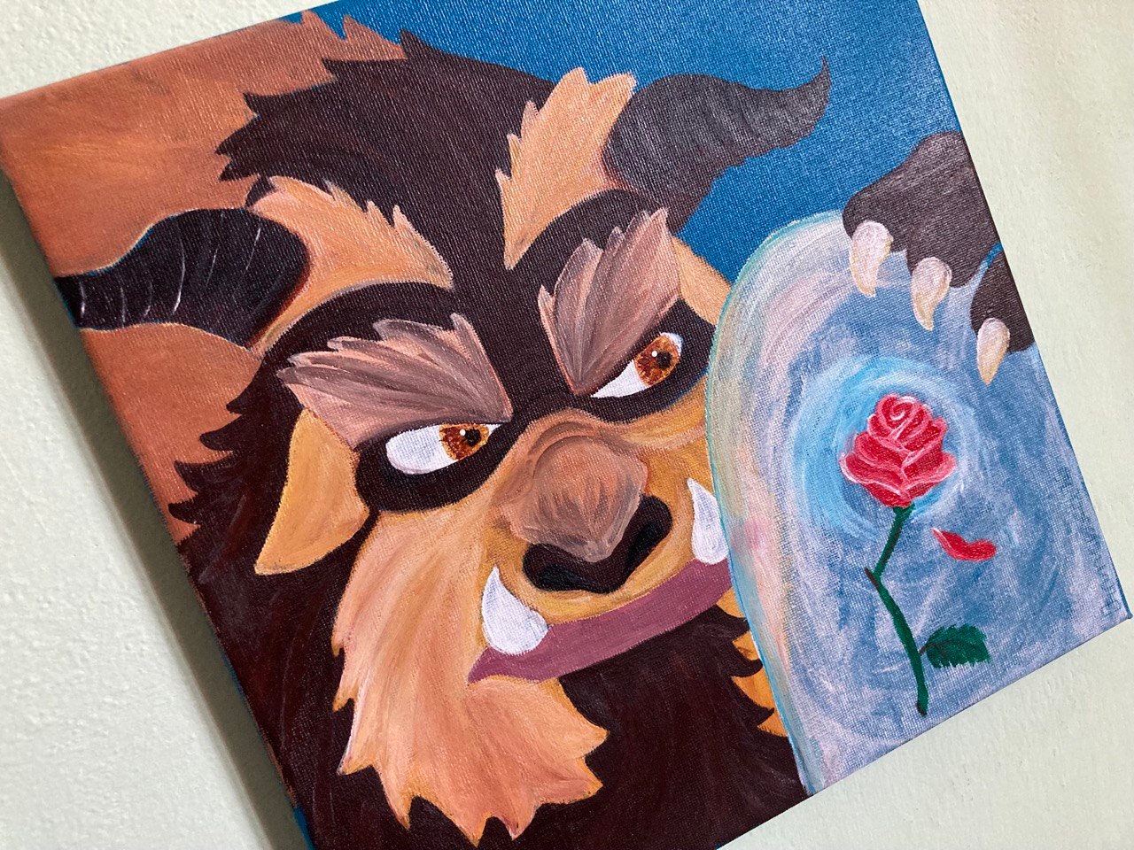 Beauty and the Beast / Disney Fan Art / Painting on Canvas - Etsy