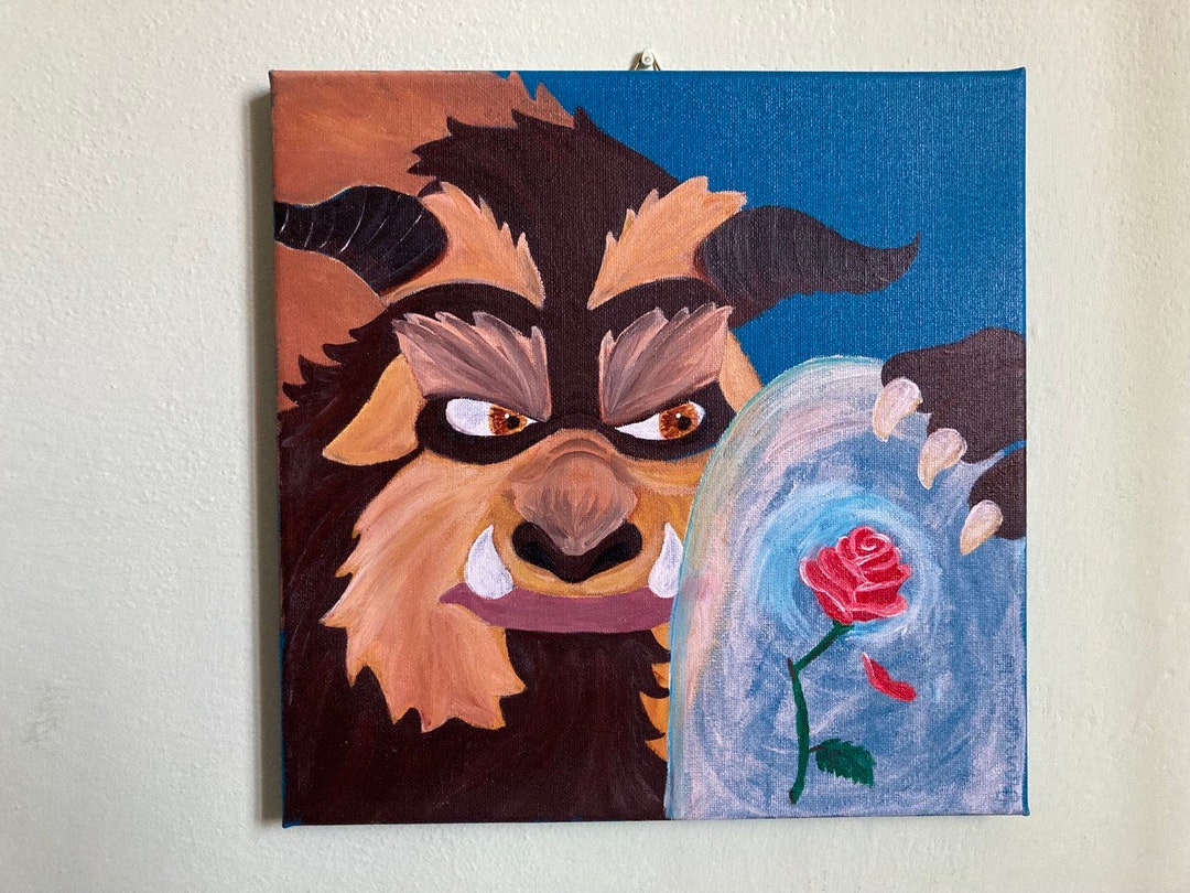 Beauty and the Beast / Disney Fan Art / Painting on Canvas - Etsy