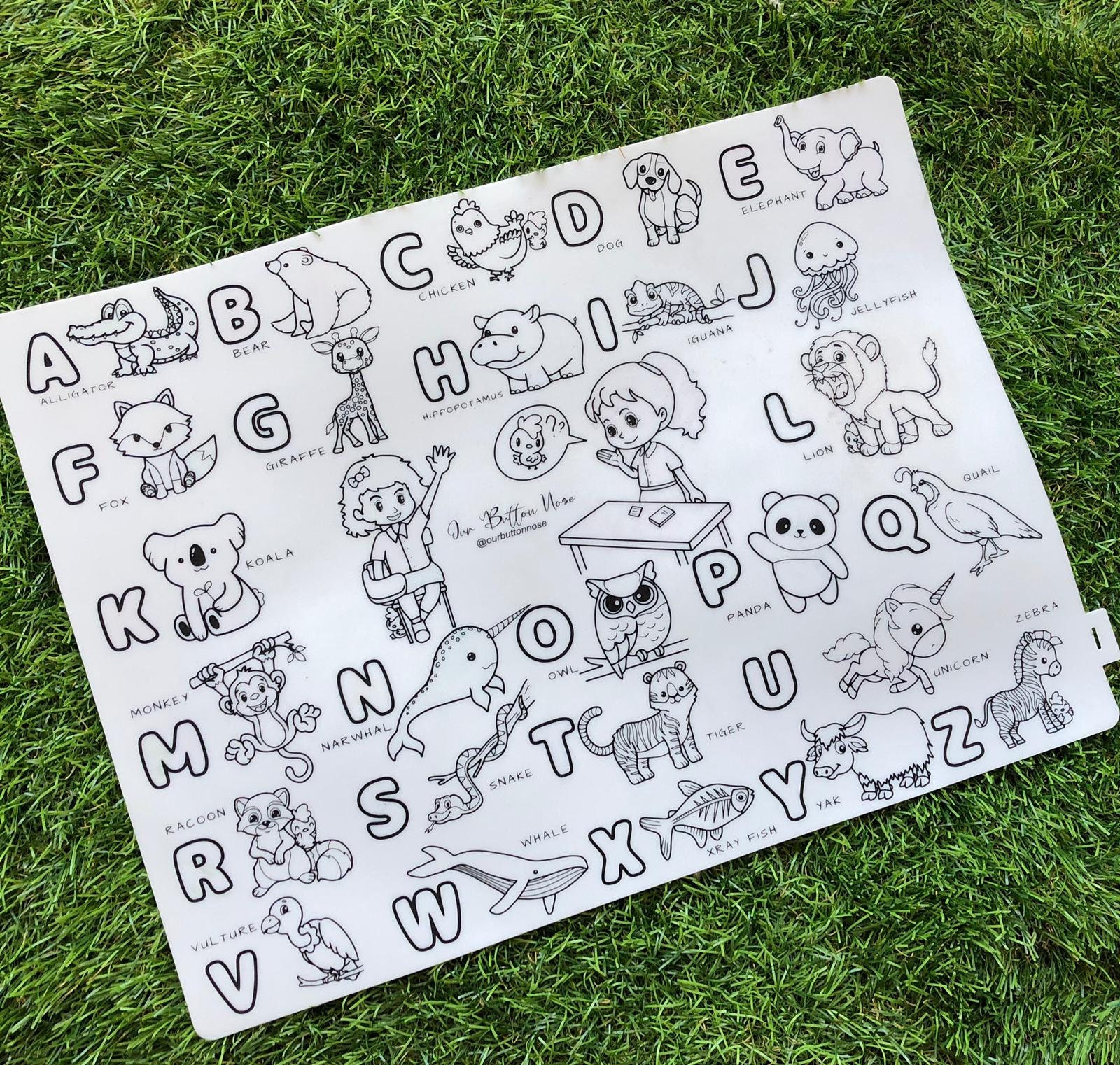 Reusable Silicone Colouring Mat 40cm X 30cm – Learning ABC Series - Etsy