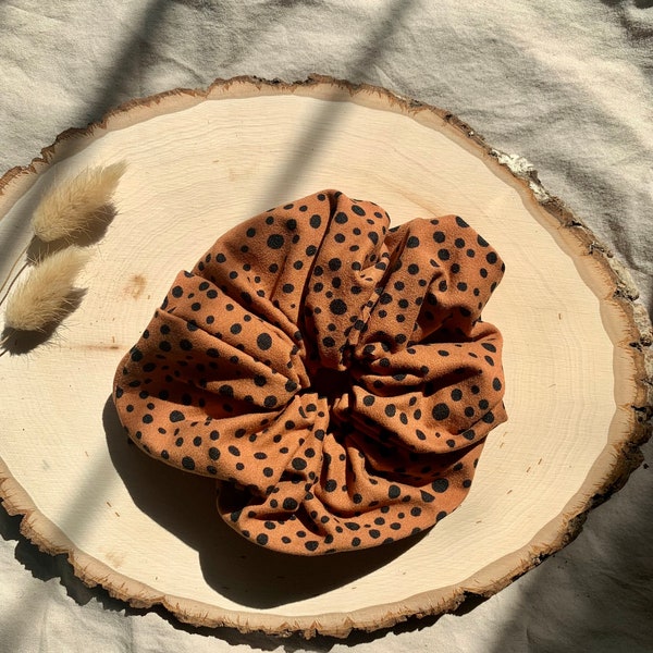 Scrunchie | Auburn/ Black | Dalmatian Print | Hair Accessory | Hair Tie | Boho Style Hair Accessories