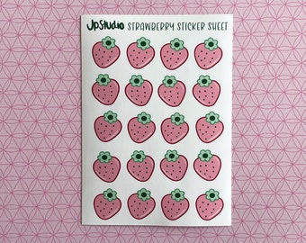 Strawberry Sticker Sheet / Journal Stickers / Strawberry Sticker