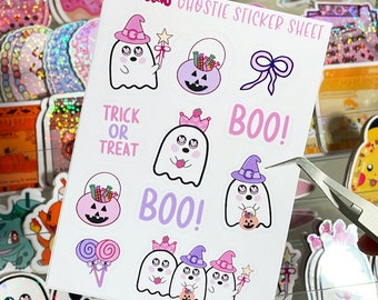 Ghost Sticker Sheet / Ghoul Sticker Sheet / Halloween Sticker Sheet