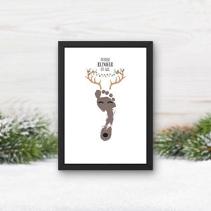 Cutest Reindeer Christmas Footprint Craft, Keepsake, Printable